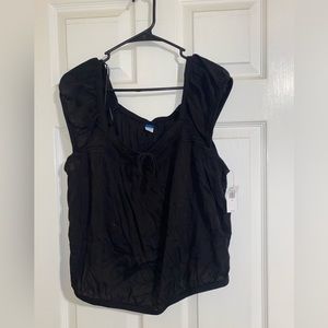 NWT!! womens black tie front blouse!